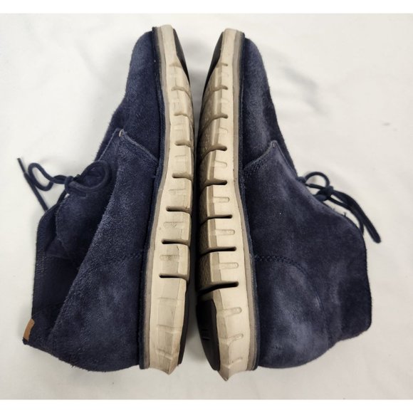 Cole Haan Men's Sz. 8.5 Navy Blue Suede Leather Chukka Lace Up Boots - Picture 6 of 9